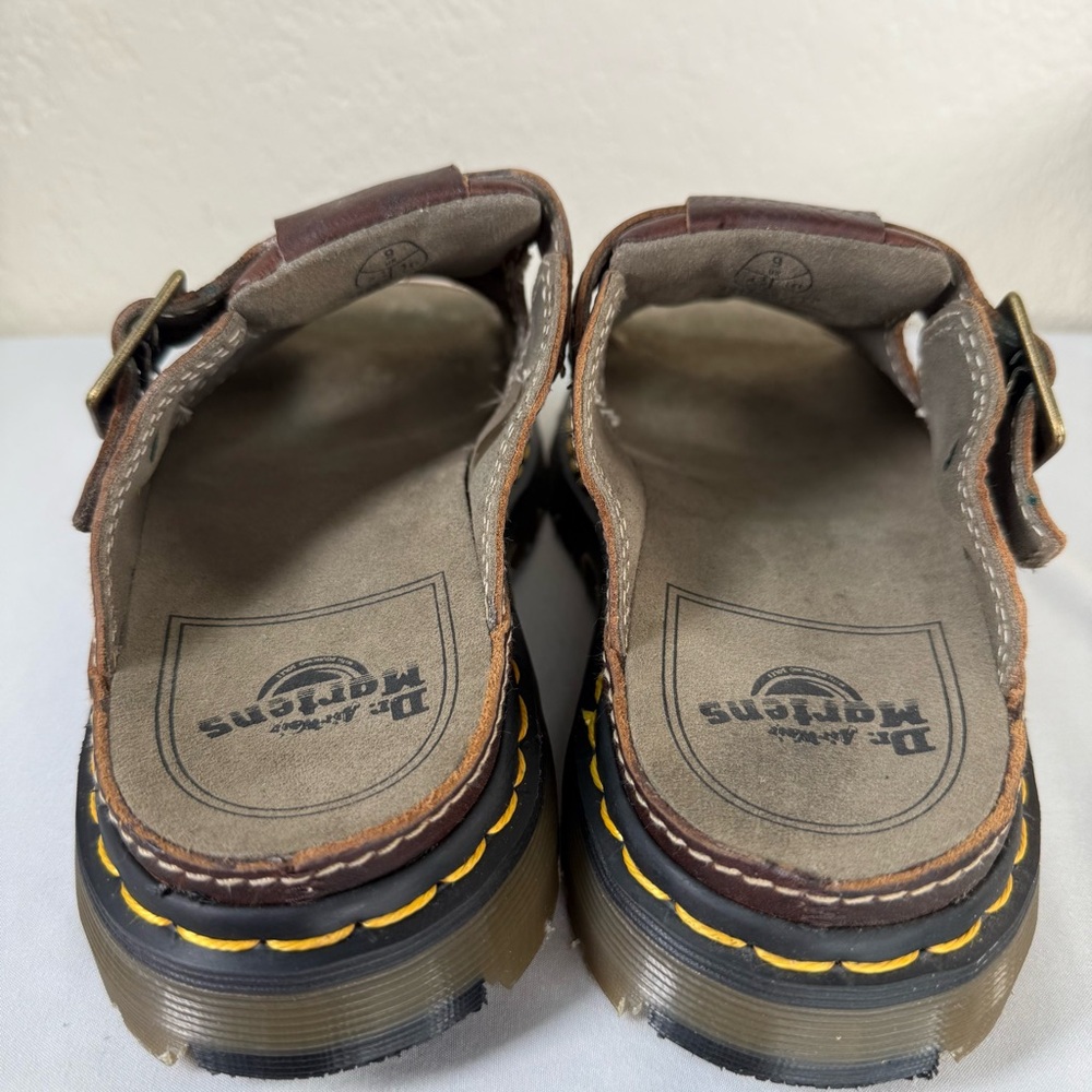 Vintage Dr. Doc Martens 8A59 Fisherman Sandals Chunky Buckle Strap Brown Slides - Picture 9 of 15